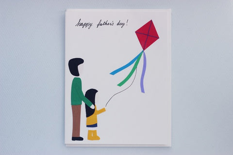 Father's Day greeting card - kite-flying by Chelleline Cards