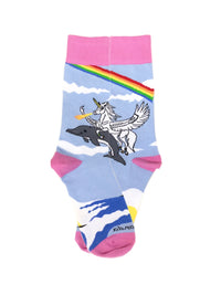 Land of Dreams Socks - Fire Breathing Unicorn on a Dolphin! (Women's Sized)