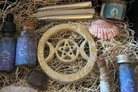 This beautifully magickal Cancer Ritual Box contains anointing oils, incense, spell work, ritual bath, elements of the sea, 3 crystals +more