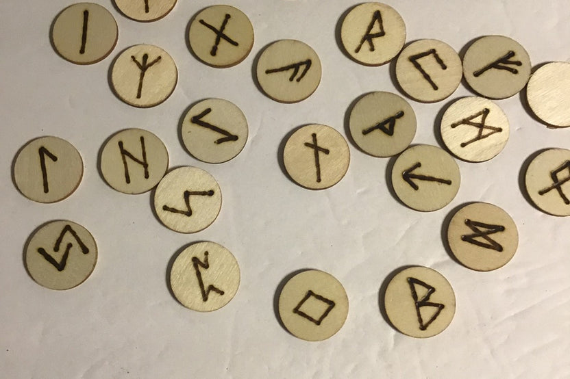 Wood-burned Rune Set