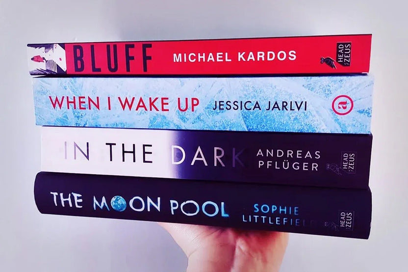 Brown subscription box filled with four young adult light reading books, featuring engaging stories and relatable characters for teen reader