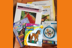 Craft n Stitch Subscription Boxes for teens are filled with at least one sewing kit & three variety craft kits, plus stickers, tools & more
