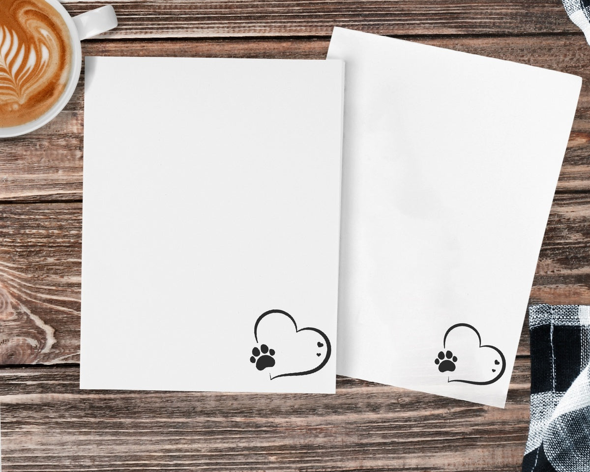 Paw Print Heart Notepad