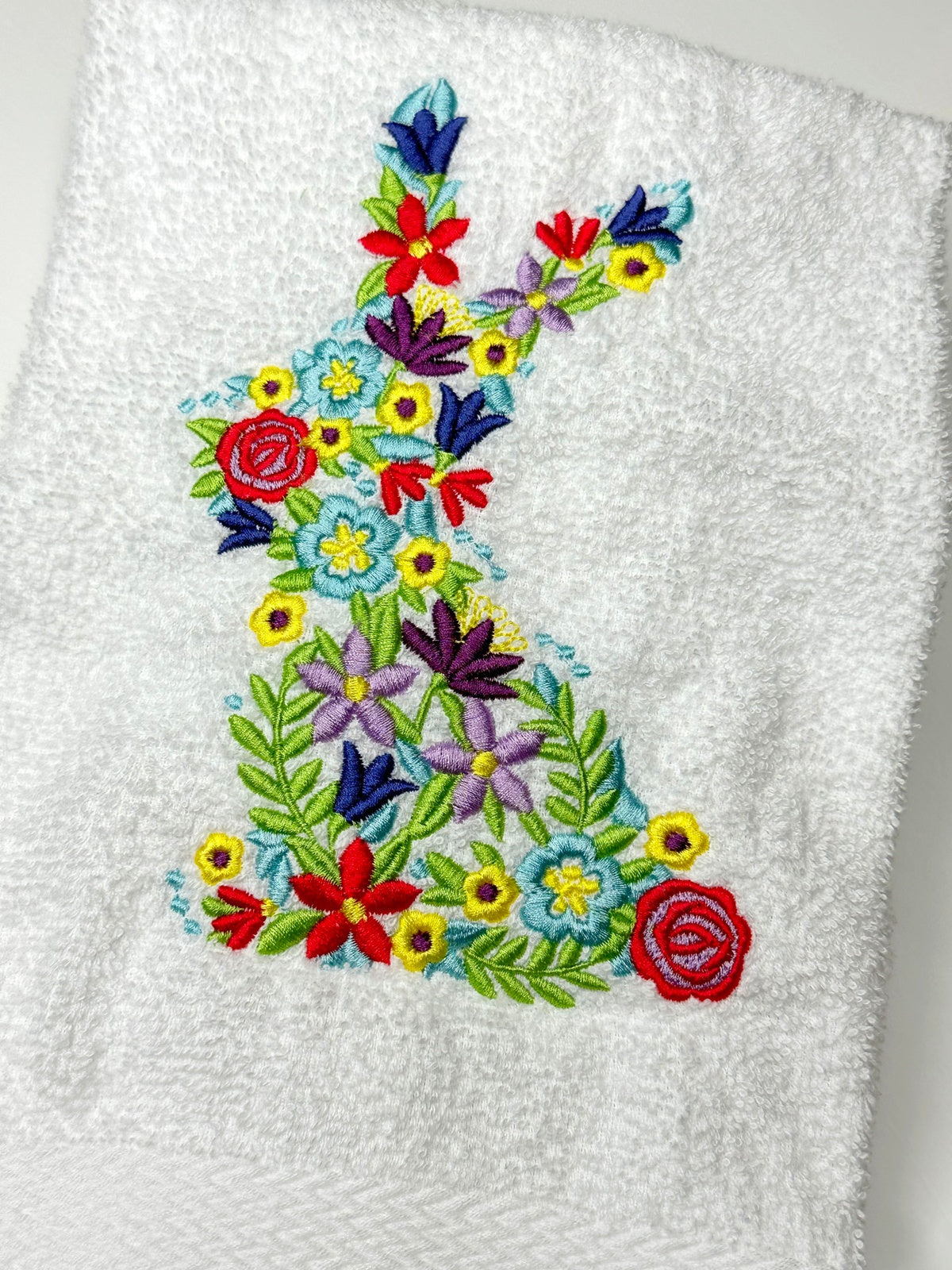 Easter Bunny Embroidered Towel