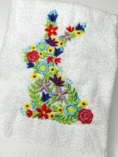 Easter Bunny Embroidered Towel
