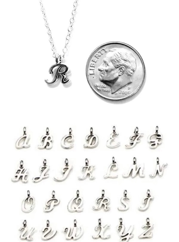 Silver Initial Pendant Necklace - Add to Your Box or Purchase Solo