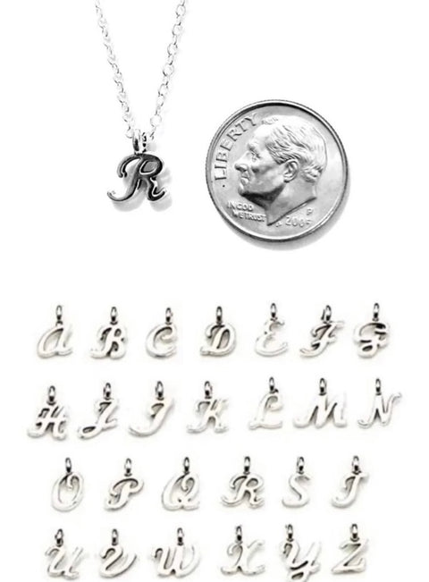 Silver Initial Pendant Necklace - Add to Your Box or Purchase Solo
