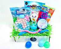 OMG Pop Rocker, Double Snakes, Bubble Beadies, Tie-Dye Bubble Popper, Stretchy worms, Scentsational Butter Putty, Splat bunny squish