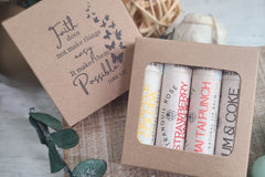 Happy Hour Natural Flavored Lip Balm Gift Set – 4 Cocktail-Inspired Lip Balms