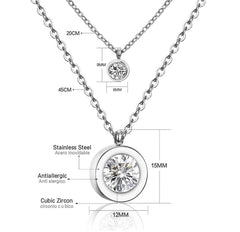 AISHA ♡ AAA Cubic Zirconia Diamond Tarnish-free Layered Necklace