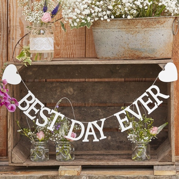 Best Day Ever Wooden Bunting