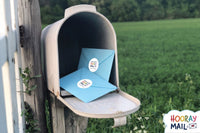Hooray Mail is subscription snail mail for curious kids ages 2-5. Get 2 activity cards in the mail per month.