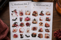 Halloween stickers, kindle insert stickers, sticker sheets, ghost stickers, candle stickers