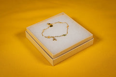 Bee themed bracelet included in the Bee Kind Appreciation Box, a small keepsake gift symbolizing kindness, teamwork, and appreciation.