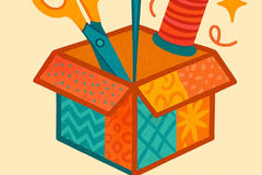 This box is for the small project maker who loves to create with great fabrics.  Small projects include table runners, aprons, bags etc.