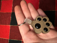 Paw Print Fidget Keychain- Walnut and Semi-Precious Jasper