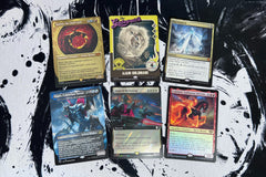 Each box will contain 1 Secret Lair card, 2 Mythics, and 3 Rares including at least one foil. Cards will differ from picture above