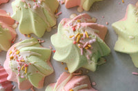 Just Peachy Bath Bomb behind-the-scenes detail from Wild Hare Apothecary August Bath Bomb Subscription Box on Cratejoy.