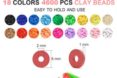 5100 Clay Beads Bracelet Making Kit, Flat Preppy Beads for Friendship Jewelry Making,Polymer Heishi Beads with Charms Gifts for Teen Girls Crafts for Girls Ages 8-12