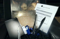 This is a  9x6.5x2 box that includes the material necessary to complete the two cases for you to delve into Computer Forensics.