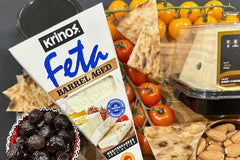 Krinos barrel aged feta hails from Greece. This cheese is brined and aged in a barrel for 90 days for a delightfully explosive taste.