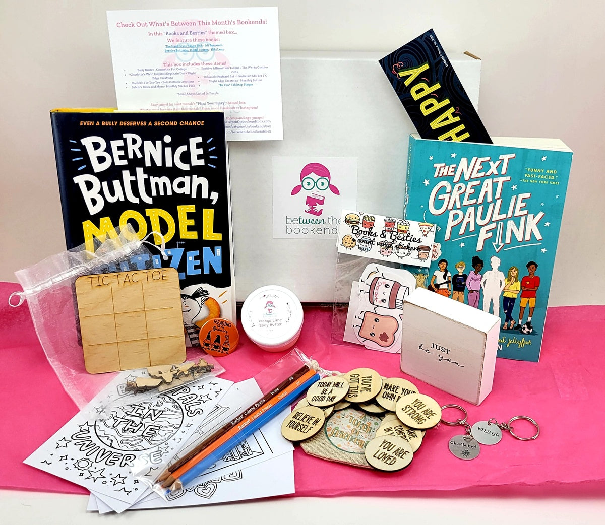 "Books and Besties" tween full size box