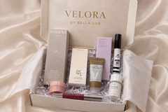 Velora is your all in one curated beauty experience designed to elevate your entire routine combining skincare, make-up, and oral radiance. 