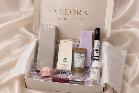 Velora is your all in one curated beauty experience designed to elevate your entire routine combining skincare, make-up, and oral radiance. 