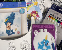 Kids Level 3 - Counted Cross Stitch & Punch Needle - Sewing & Craft Subscription Box (Recommended Age 10+).