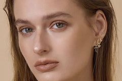 Gold Plated Over Silver CZ Ear Stack Gift Set — 5 Pairs