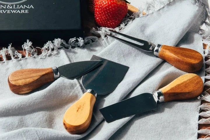 Ironwood Gourmet Cheese Knives || Acacia Wood