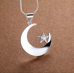 CRYSTAL MOON ♡ 925 Sterling Silver Necklace
