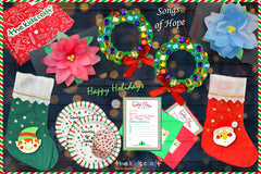 Kids Craft Box featuring holiday-themed projects like wreaths, stockings, and festive decorations for creative kids' crafts