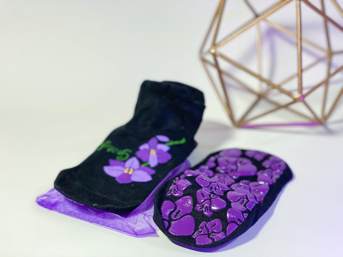 Stylish Nonslip Yoga Socks by TOE TALK MINDFUL