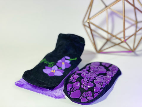 Stylish Nonslip Yoga Socks by TOE TALK MINDFUL