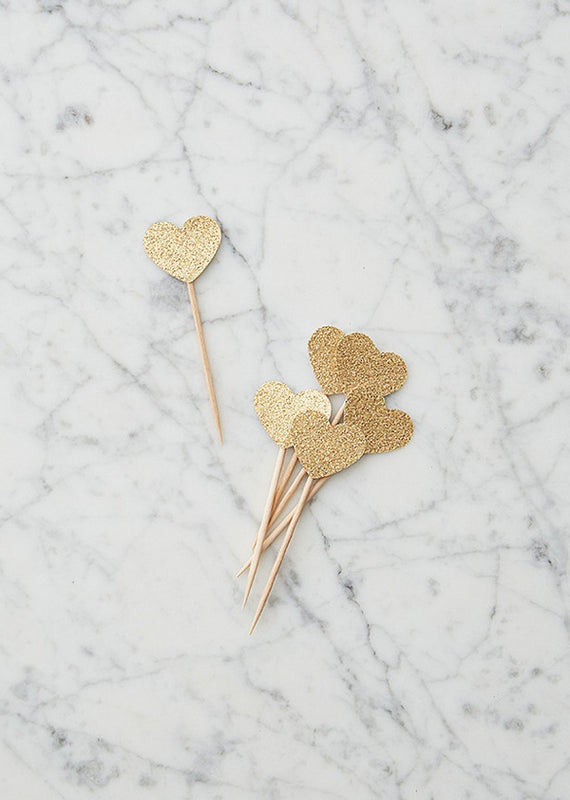 Toppers: Gold Hearts