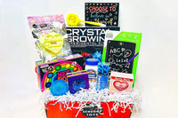 Teen Spring Box, LCD board, Needoh balls, Butter Slime, Squish Donut, Twiddle, Snapper pen, Pop It, Glow Snowball, Conversation heart squish