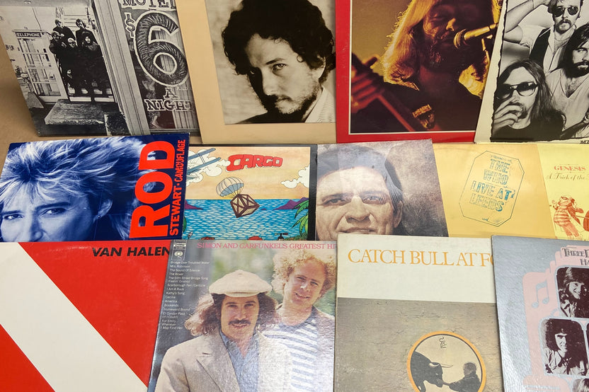 Sample of types of 1970s era classic rock box option.  These are just examples, not the exact records that you would receive.