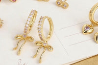 Gold Plated Over Silver CZ Ear Stack Gift Set — 5 Pairs