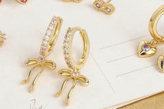 Gold Plated Over Silver CZ Ear Stack Gift Set — 5 Pairs
