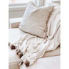 Cream Pom Blanket