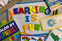 Educational monthly learning box, Great for preschooler and kindergarten...Learning ABC's. Using crafts, sensory, and visual aids