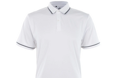 Under Armour men's polo in white. The perfect polo for any man's golf outfit. Stylish, breathable, UV protective. 