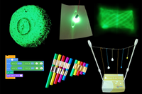 Discover how planetary orbits are like music. Box includes harmonic motion pendulums, glow in the dark paper and paints, and pan pipes. 