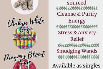Sage Smudge Stick (White Sage, Dragon's Blood, Chakra)