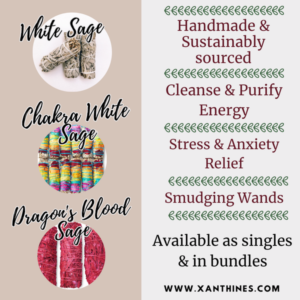 Sage Smudge Stick (White Sage, Dragon's Blood, Chakra)