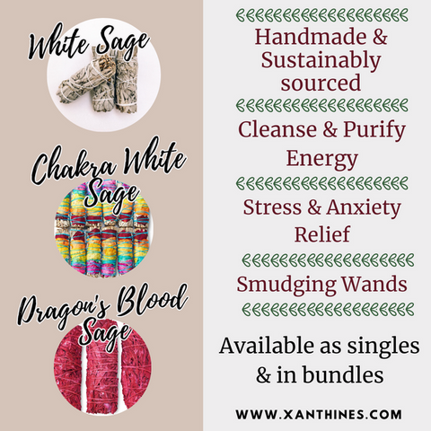 Sage Smudge Stick (White Sage, Dragon's Blood, Chakra)