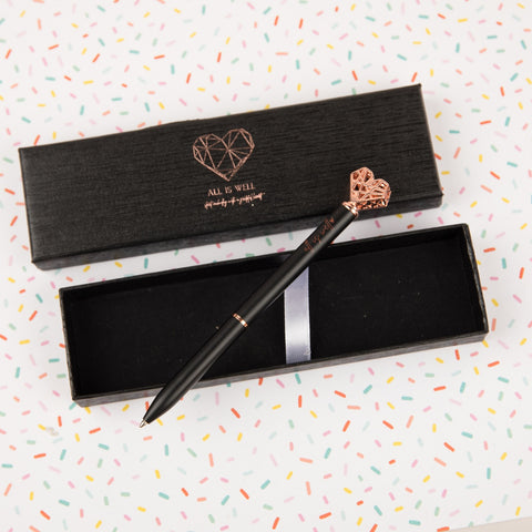 “All Is Well” Diamond Heart Pen