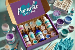 showcase of a resin project panache craft box and all the supplies included | Panache Craft Box - Monthly Craft Box + Live Virtual Art Class