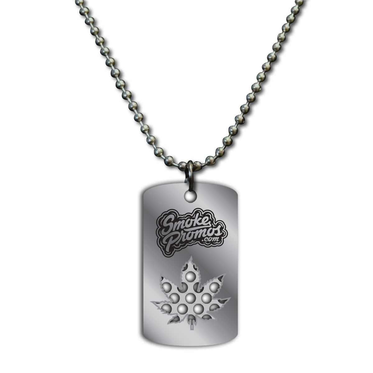 Stainless Steel Weed Leaf Dog Tag Herb Grinder Grinder